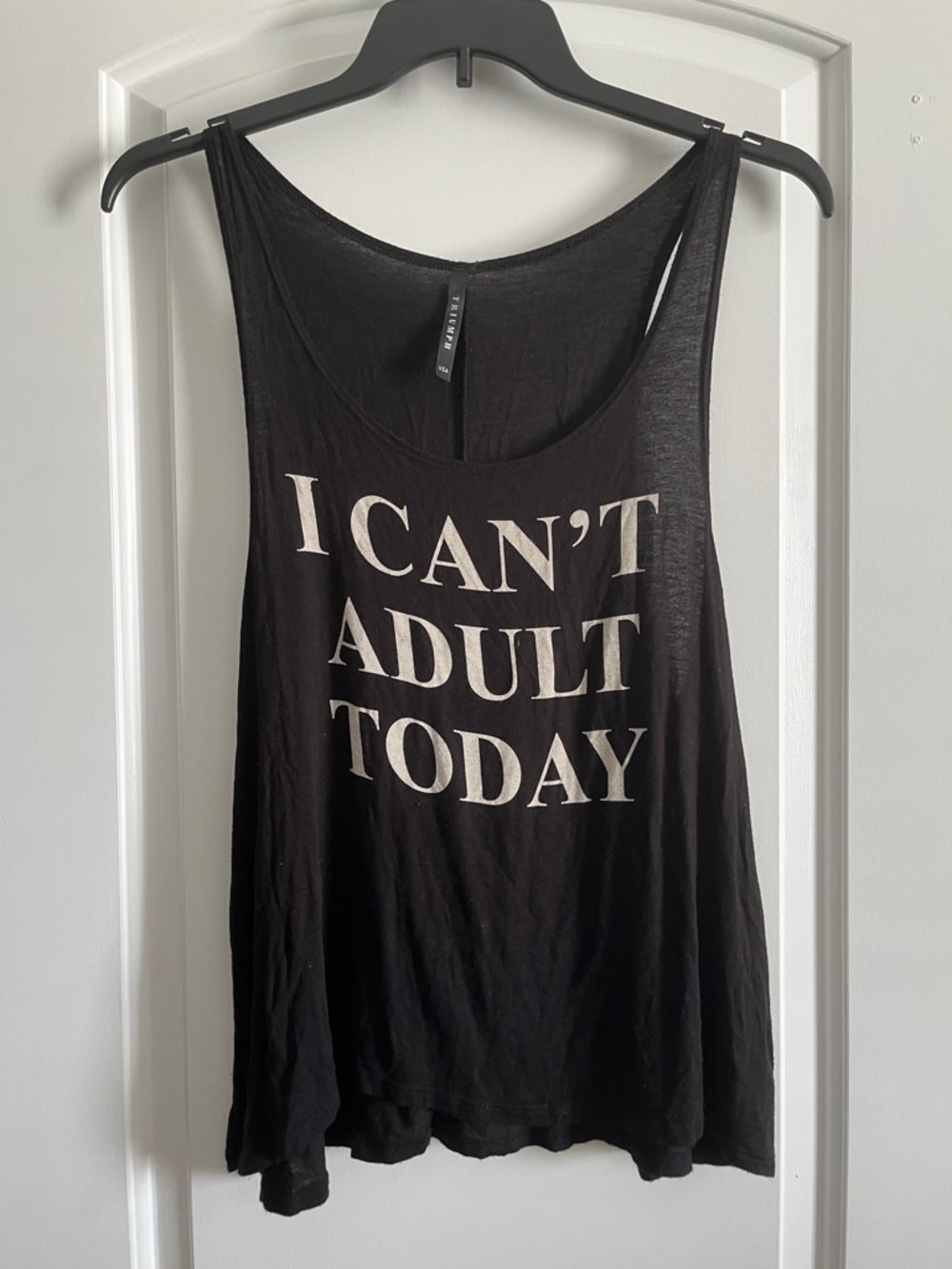 Women’s Black Graphic Tank Top - 'I Can't Adult Today'
